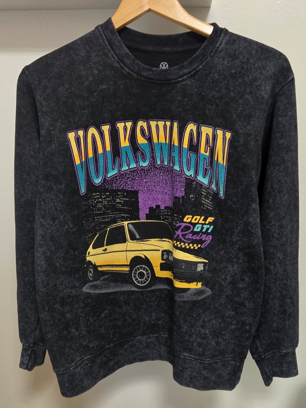 UNISEX Volkswagen Golf GTI Racing Mineral Wash Graphic Sweatshirt - Size S